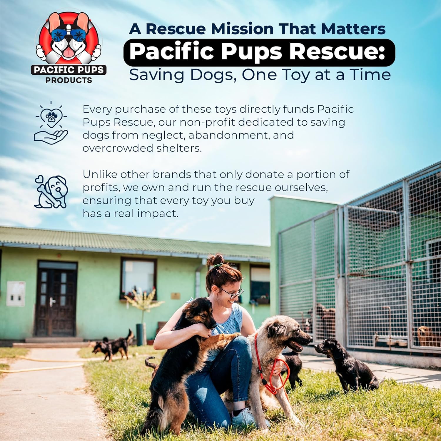 Pacific Pups Products non-profit dog rescue donation supports life-saving initiatives
