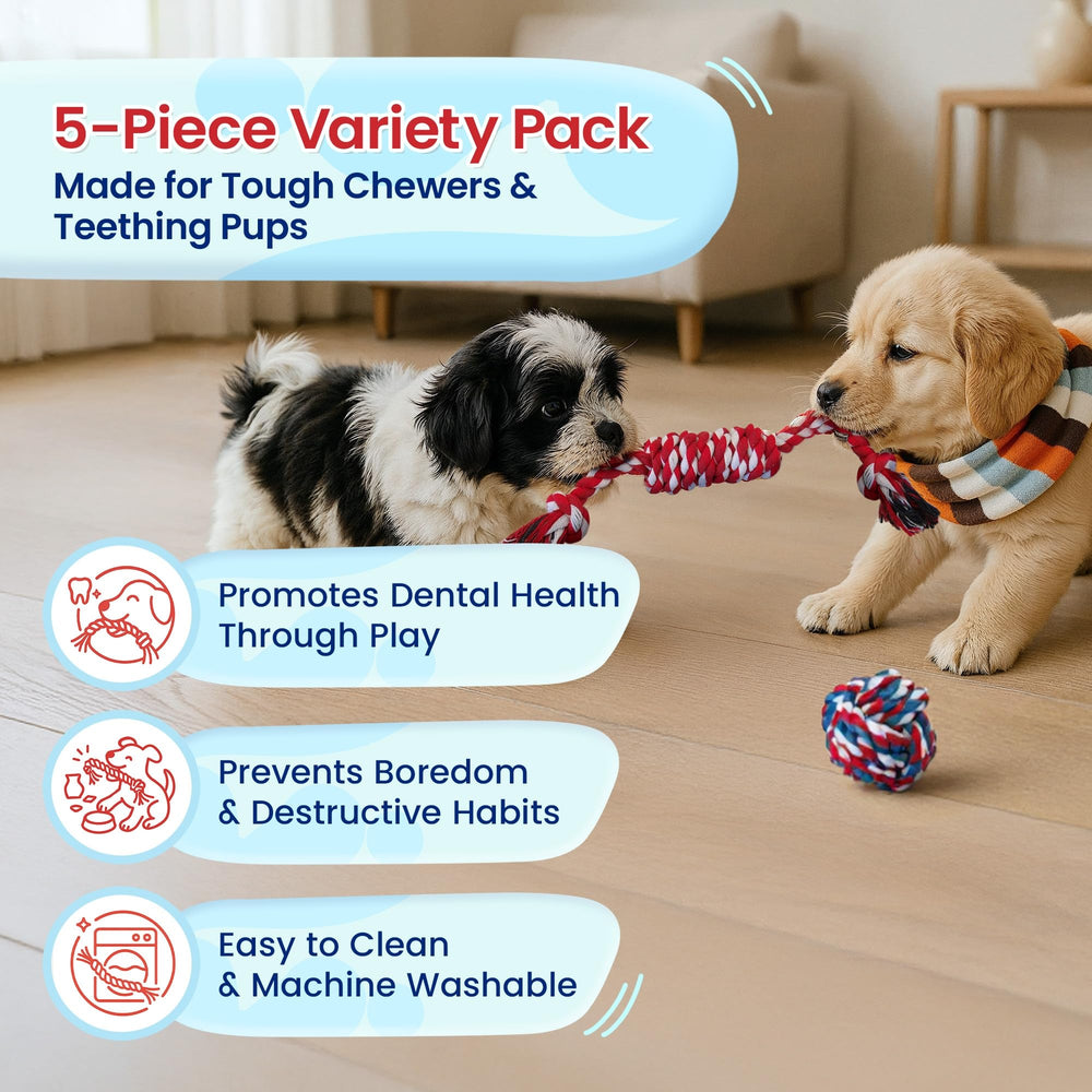 Pacific Pups Products rope toy chew ideal for satisfying chewing and teething.