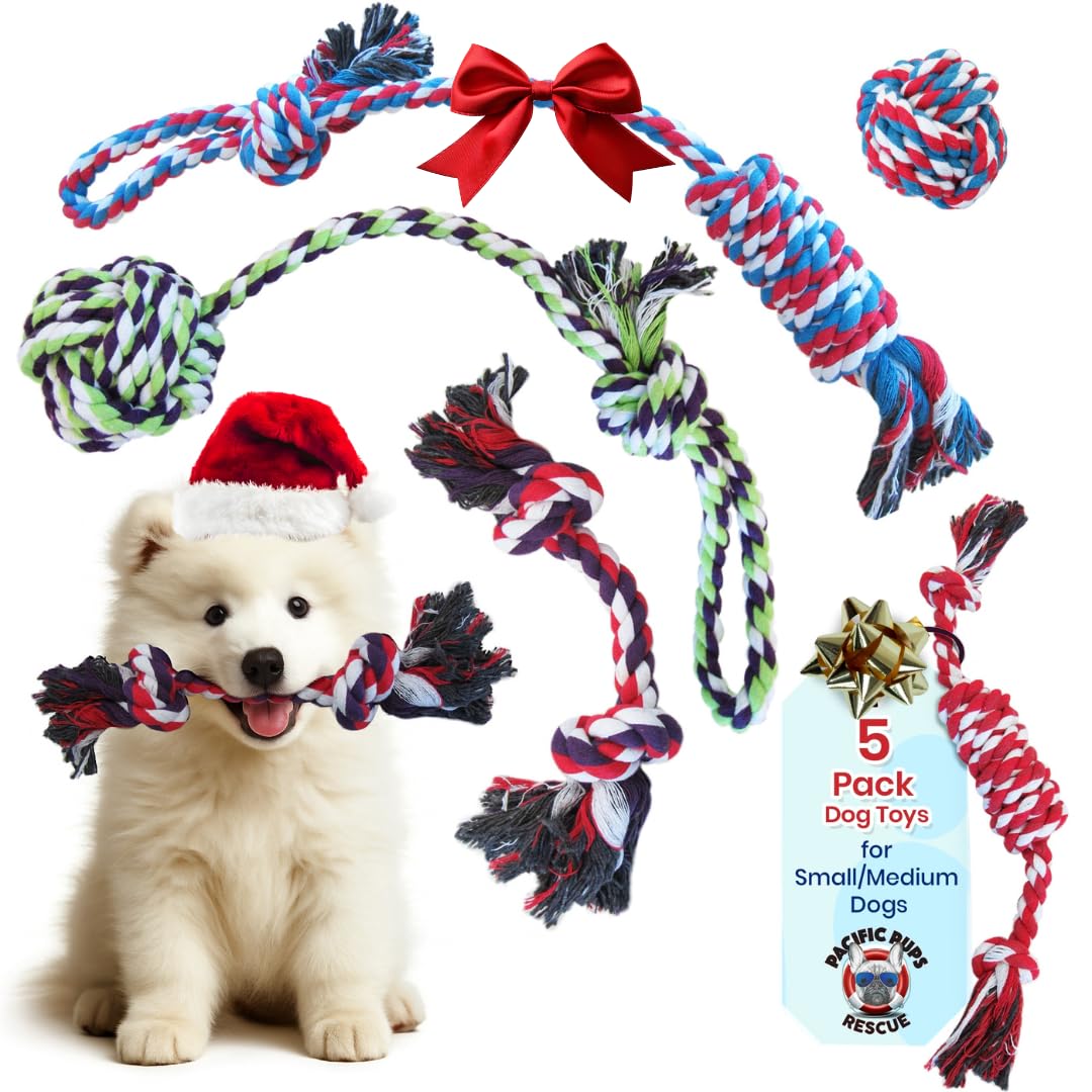 Pacific Pups Products rope toy tug promotes interactive play for sturdy tug sessions.
