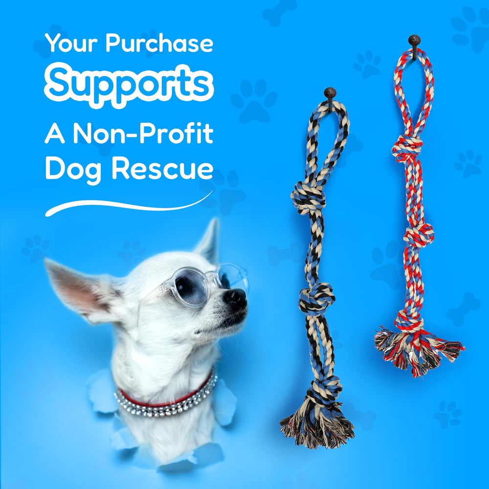 Pacific Pups rescue-support logo reminding purchases aid nonprofit work.