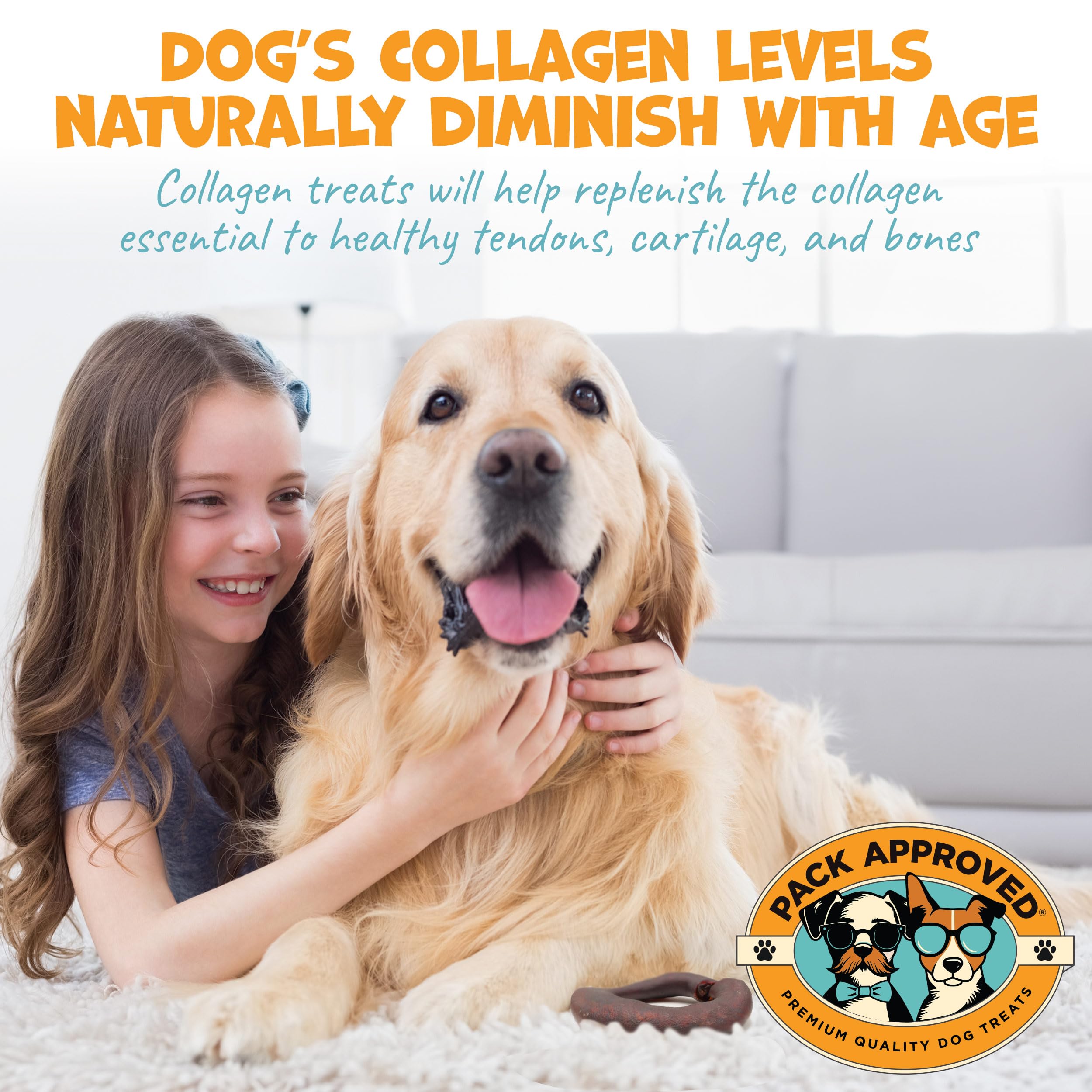 Pack Approved beef corium ingredient image emphasizes natural, single-ingredient chew.
