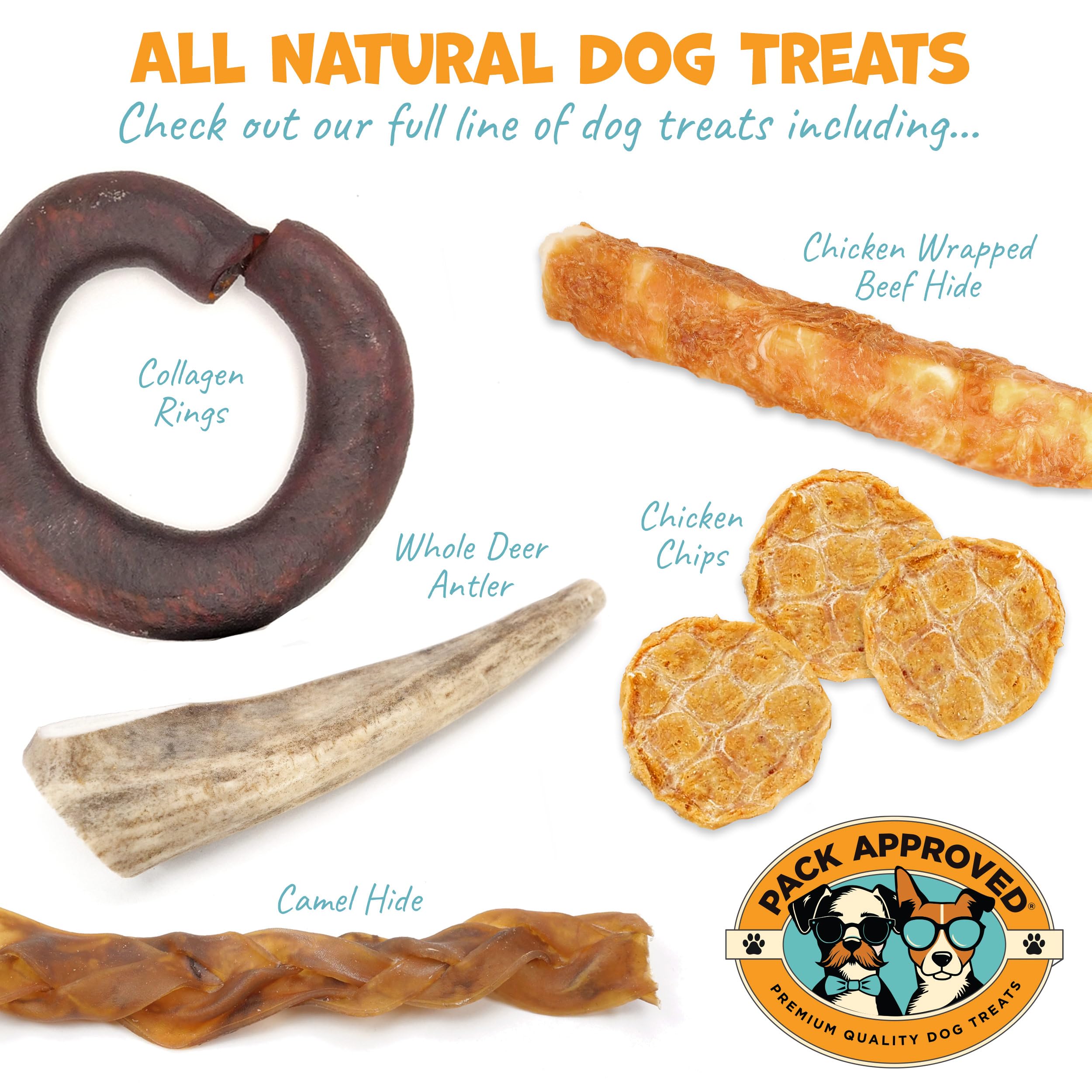 Pack Approved beef tendons dog chews support dental health through chewy texture.