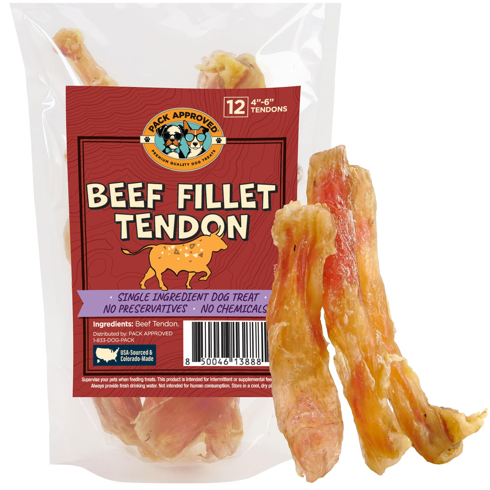Pack Approved beef tendons for small dogs—slow, satisfying chewing sessions.