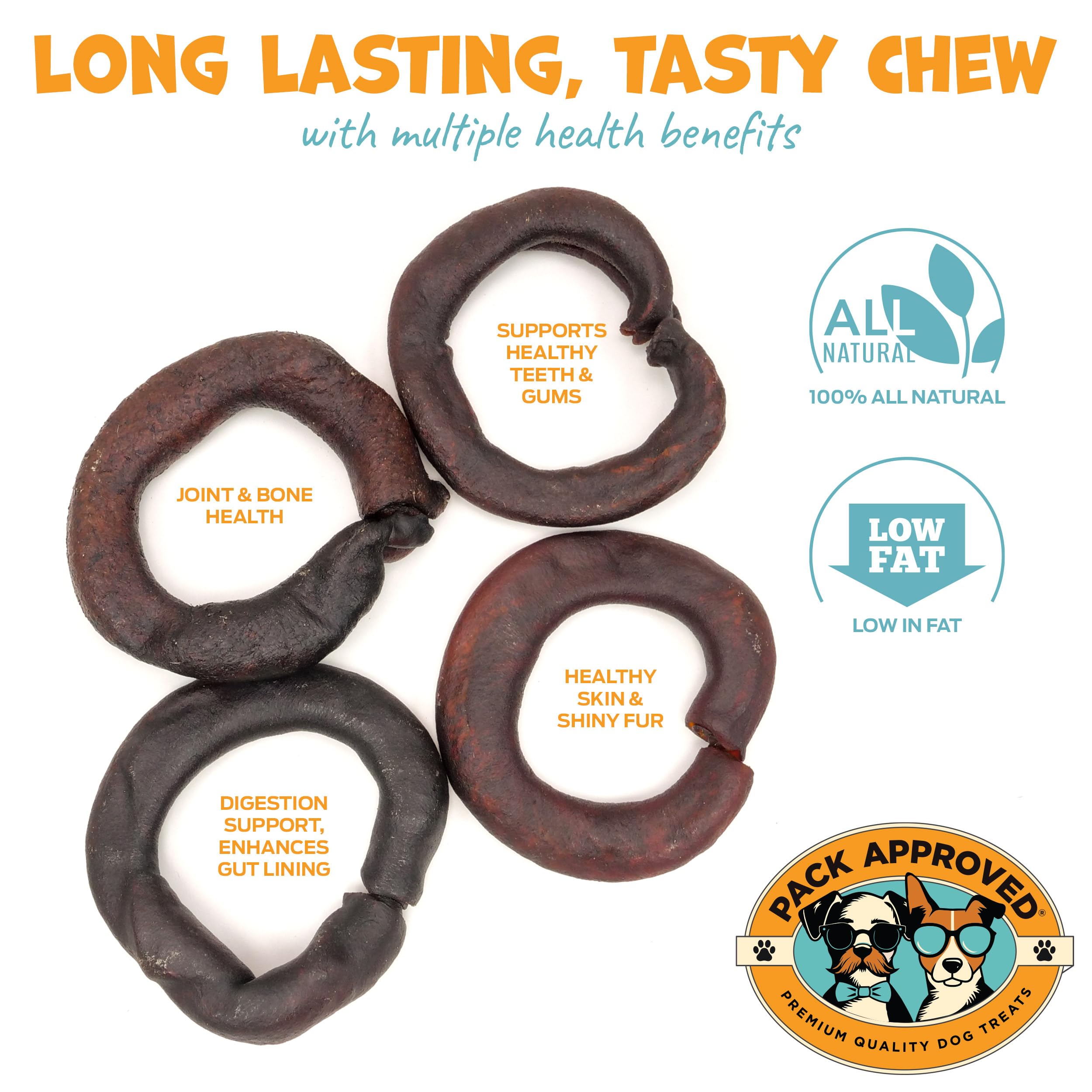 Pack Approved dog teething ring in use demonstrates satisfying chew for gums.