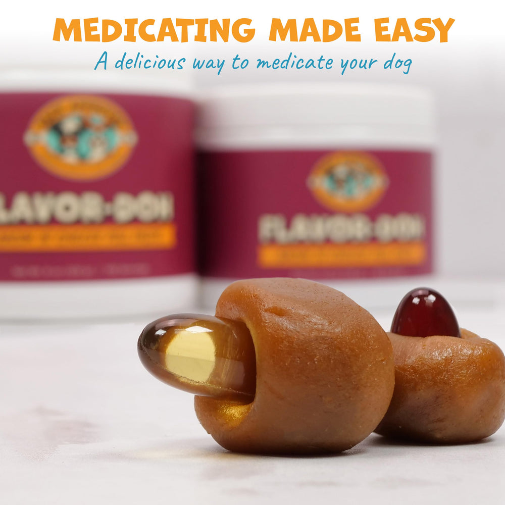 Pack Approved Flavor-Doh moldable-paste shows pliable texture for shaping pill pockets.