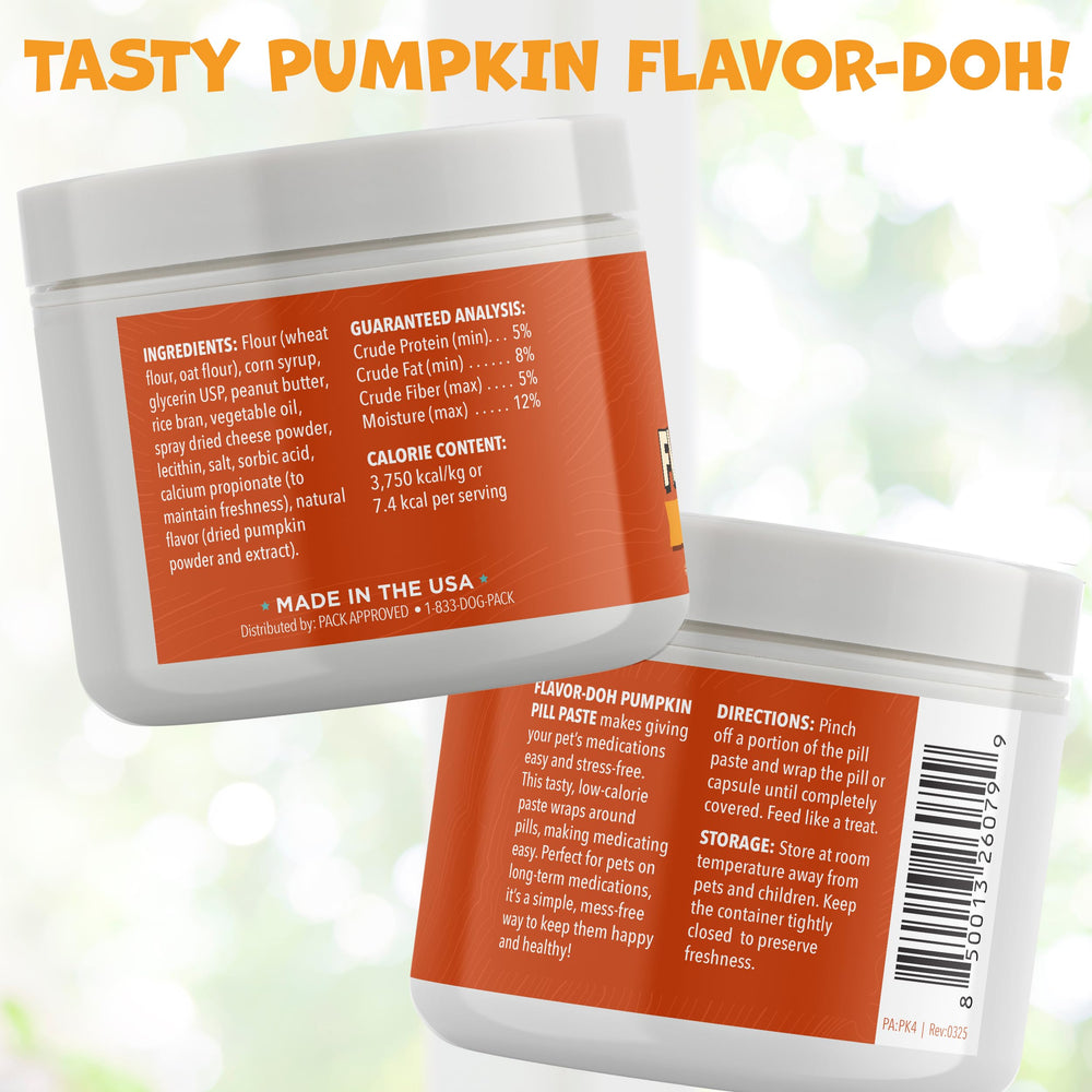 Pack Approved Flavor-Doh Pumpkin USA-made badge signals quality.
