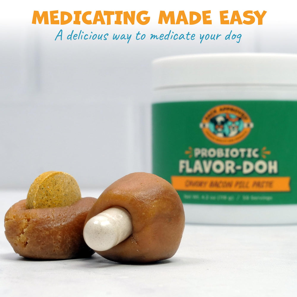Savory Bacon Flavor-Doh texture transforms pills into dog treats