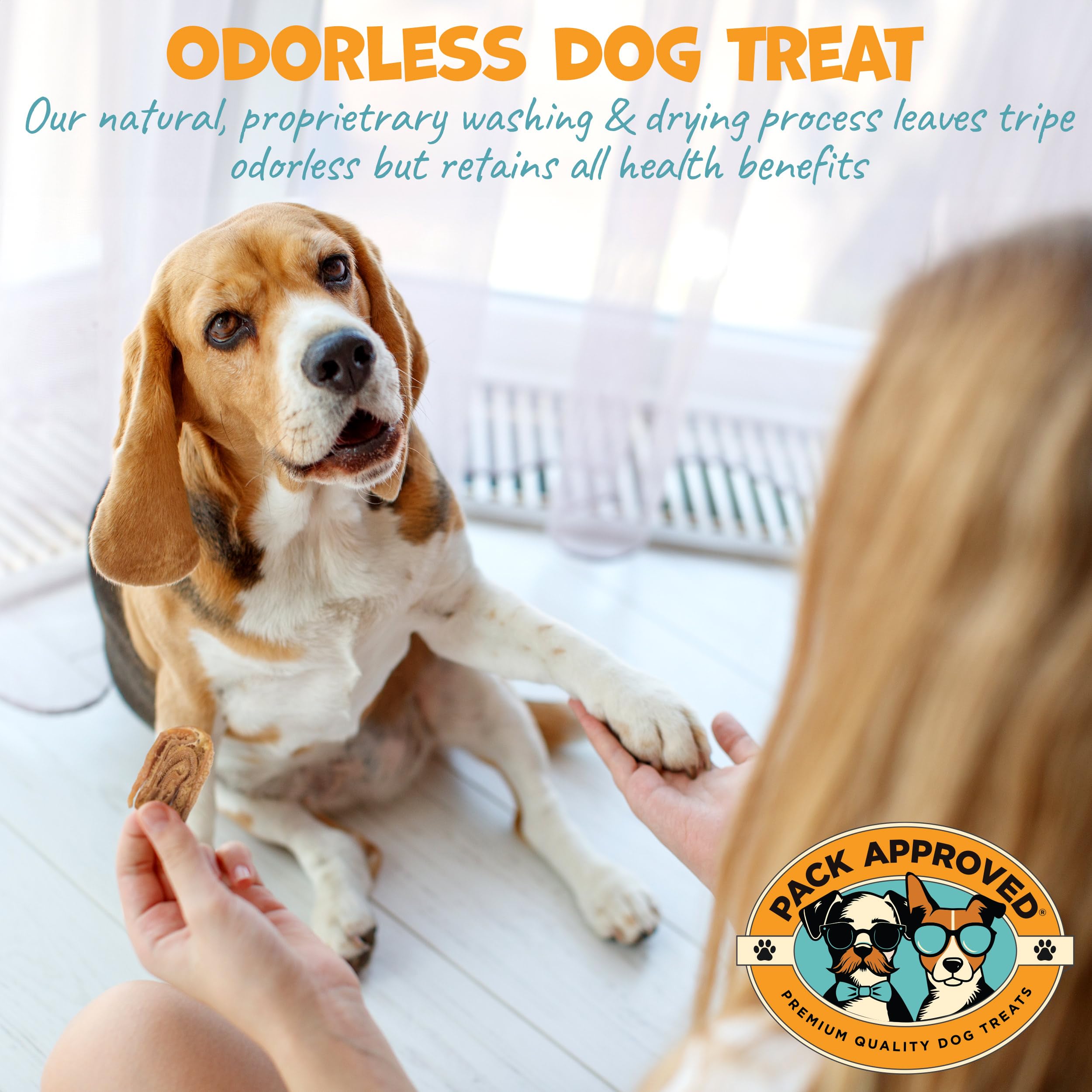 Pack Approved Lamb Tripe no-hide chews ideal for chewy rewards