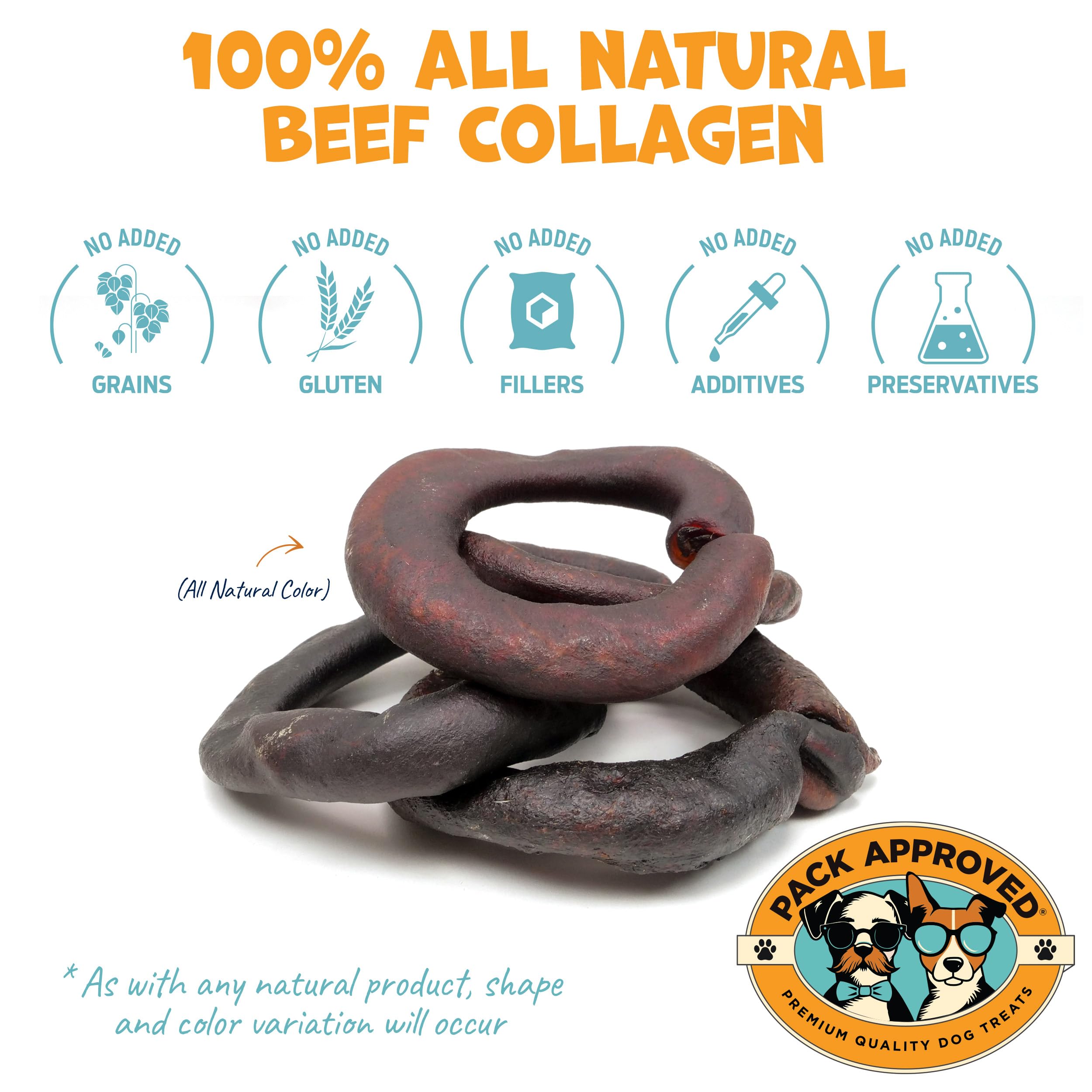 Pack Approved rawhide-free dog chew highlights single-ingredient beef corium.