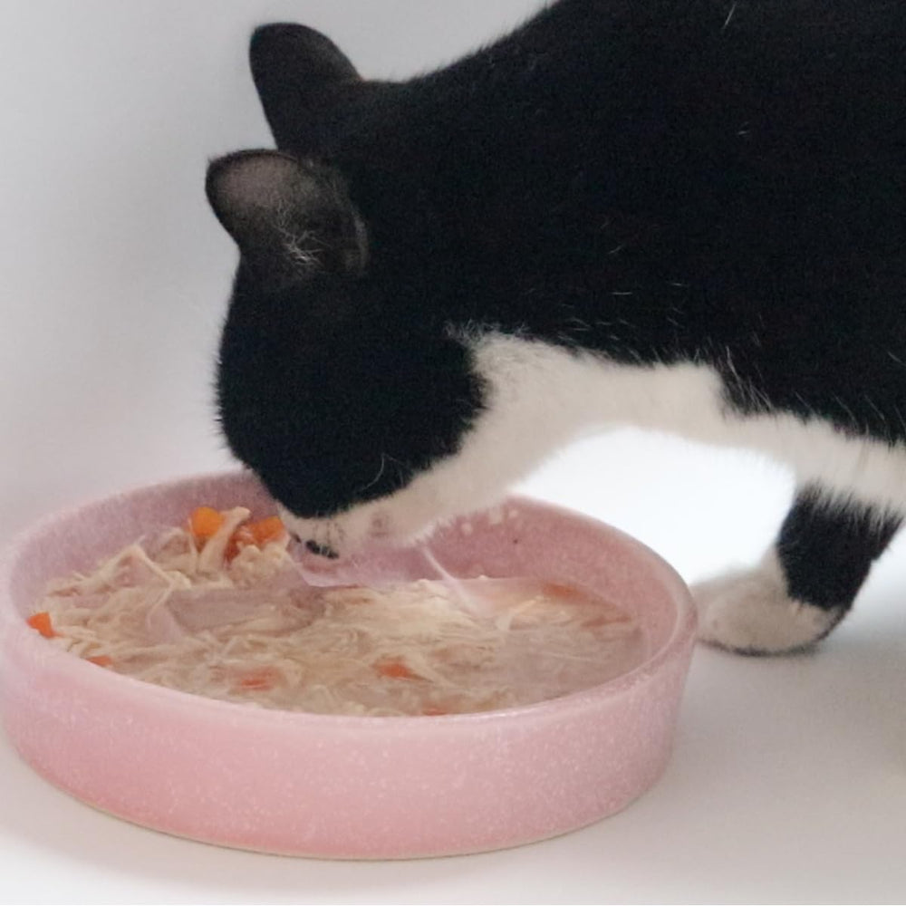 Padolitlay ceramic slow-feeder bowl pink 6-inch diameter suitable for dry, wet, or raw food