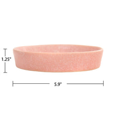 Padolitlay ceramic slow-feeder bowl pink closeup reveals lead-free, durable ceramic material