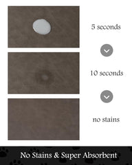 PADOOR anti-slip rubber-back dog mat prevents slips during feeding.