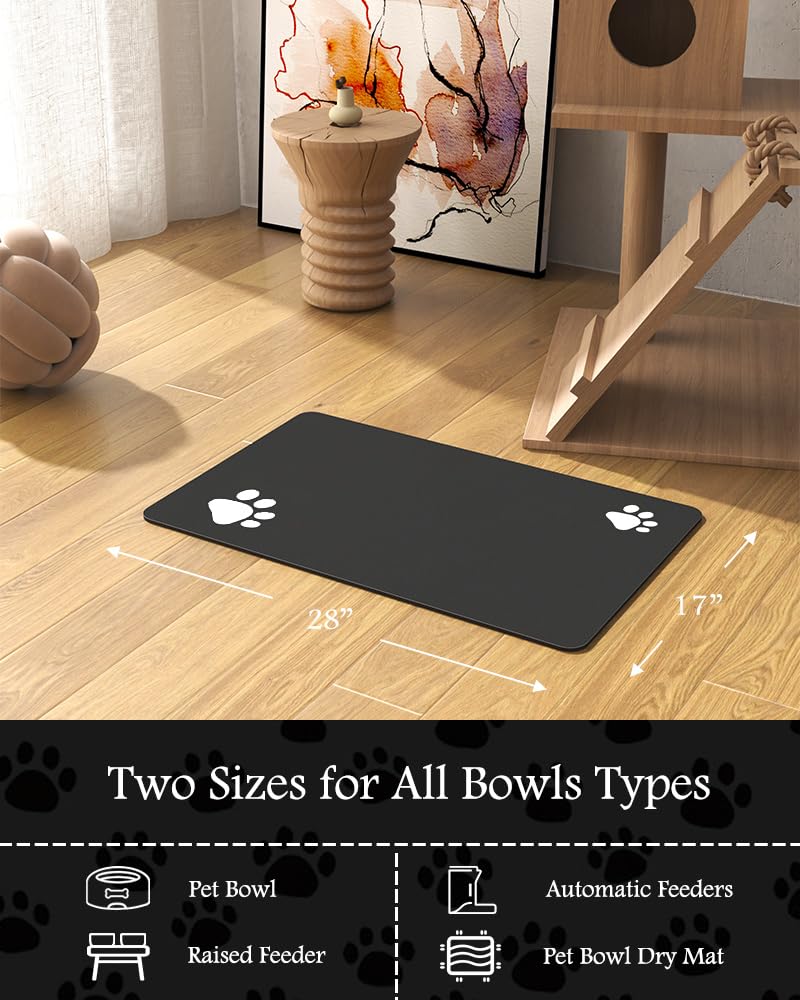 PADOOR multi-use pet mat supports bowls and drying tasks
