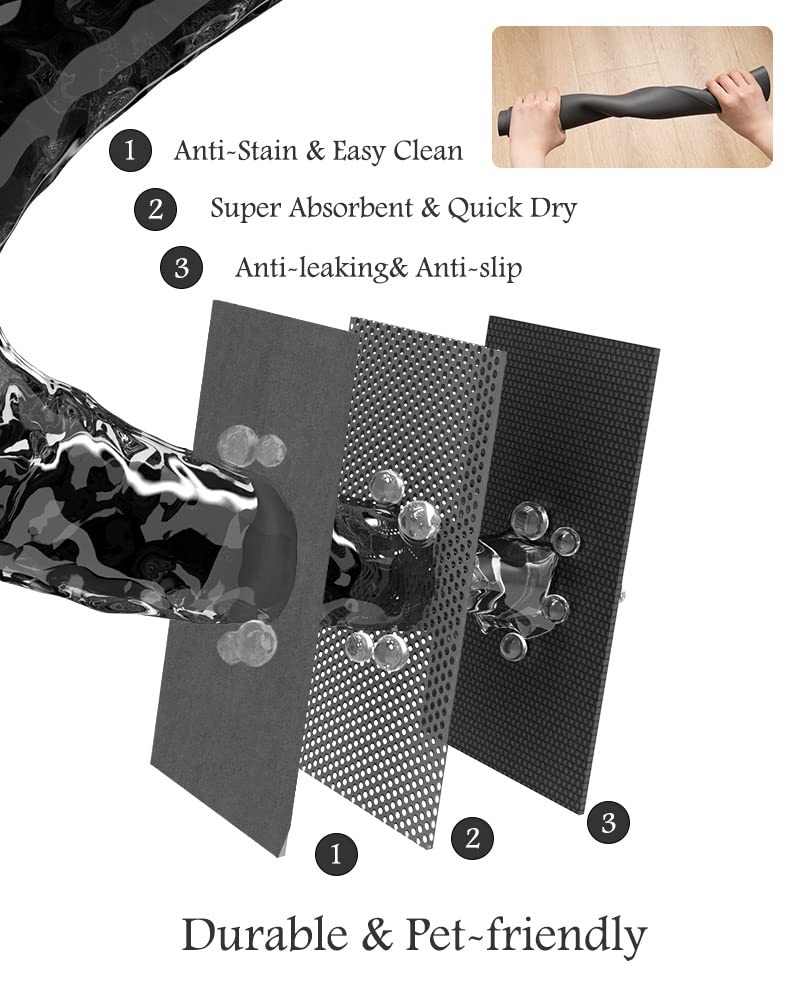PADOOR waterproof-bottom mat prevents floor damage from spills.