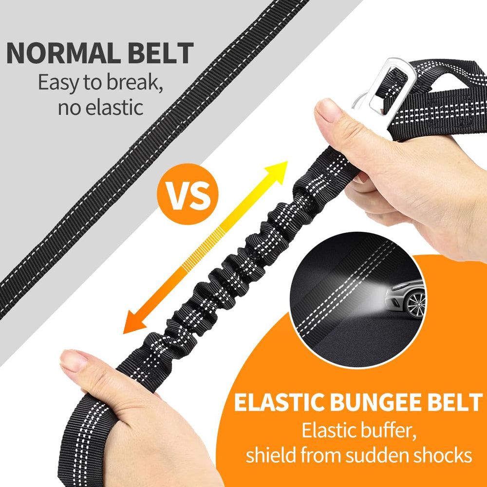 Paercute dog seatbelt car setup highlights quick, tool-free installation.