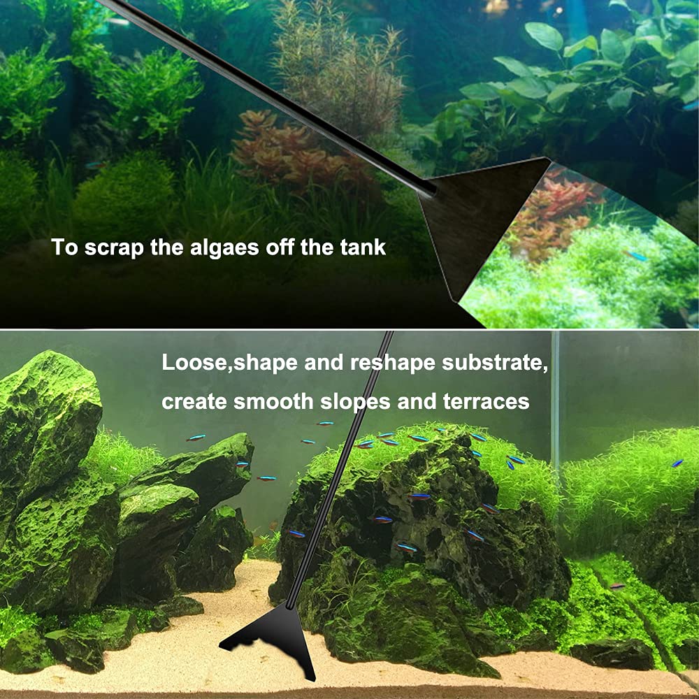 PAFOWO substrate smoothing tool enabling tidy aquascapes during maintenance