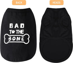 Paiaite bad to the bone graphic dog shirt, side view, eye-catching design.