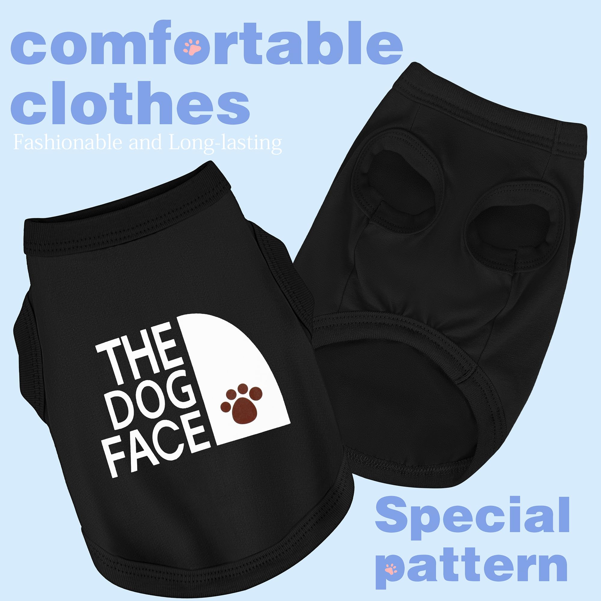 Paiaite dog-face-print-shirt dark blue side view ideal for playful outings
