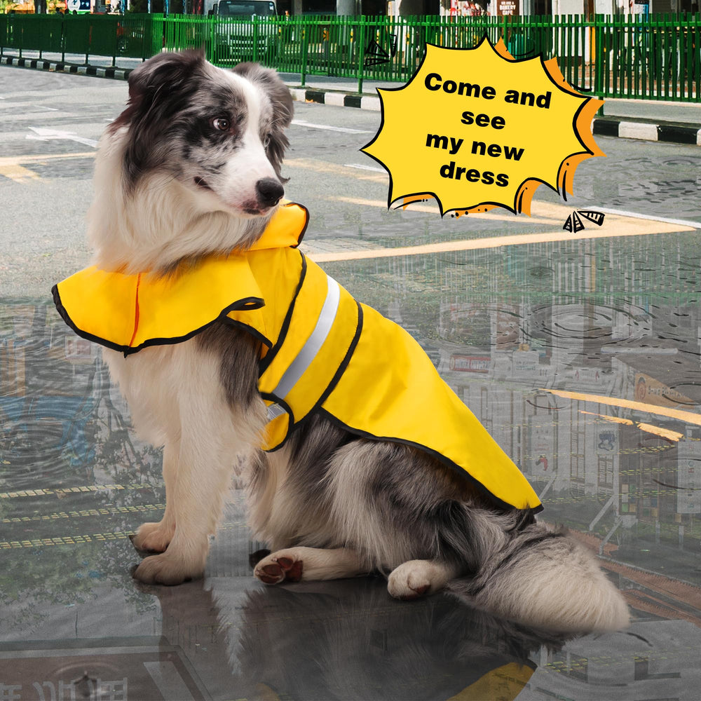 Paiaite dog raincoat with leash hole enables easy leash attachment on walks.