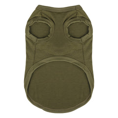 Paiaite Expressive Pet Vest olive green side view highlights flexible movement during adventures.