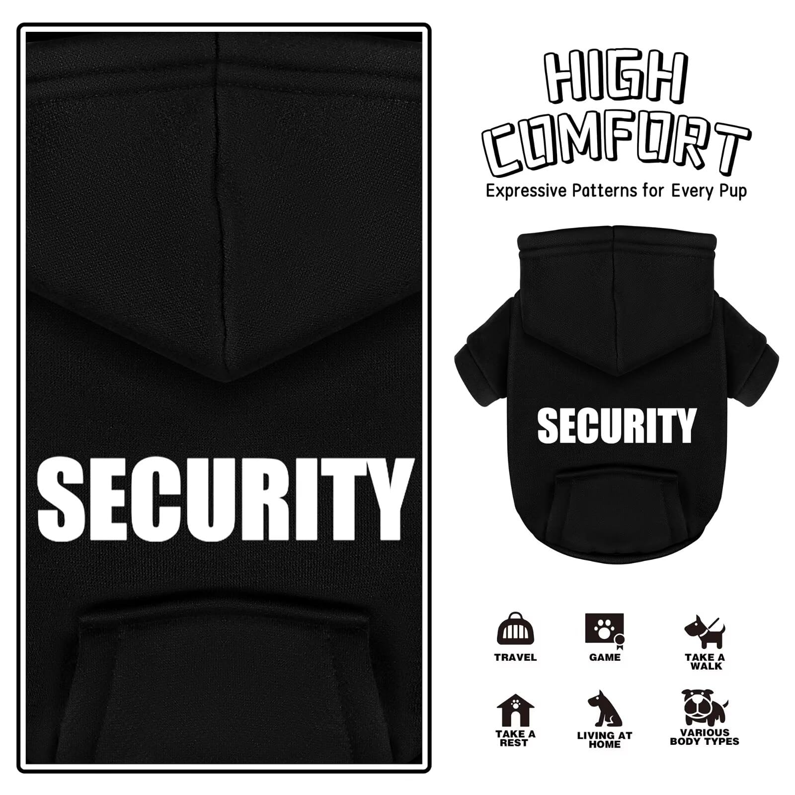 Paiaite hoodie available in multiple sizes ensures a comfy fit for dogs.