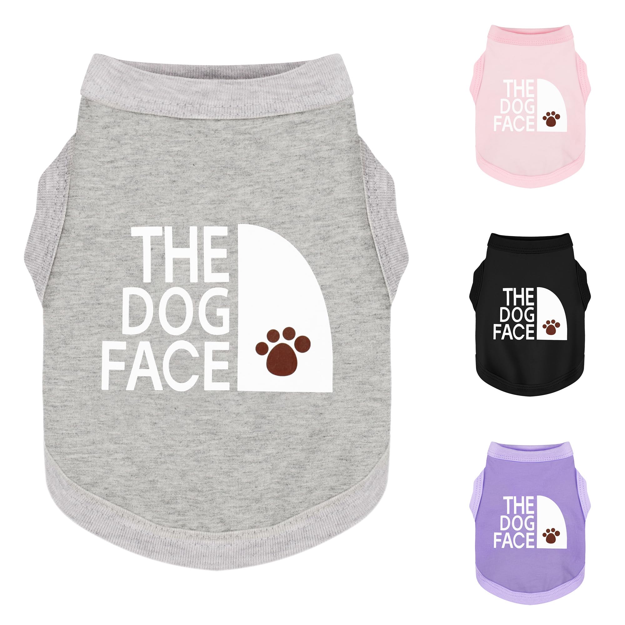 Paiaite dog-shirt-the-dog-face-print on grey fabric for stylish everyday wear.
