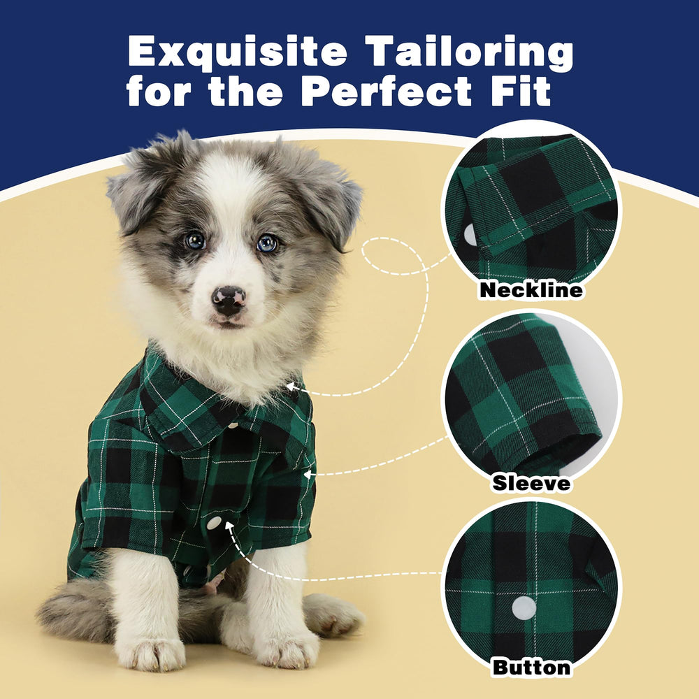 Paiaite plaid dog shirt breathable fabric helps coat stay cool during walks