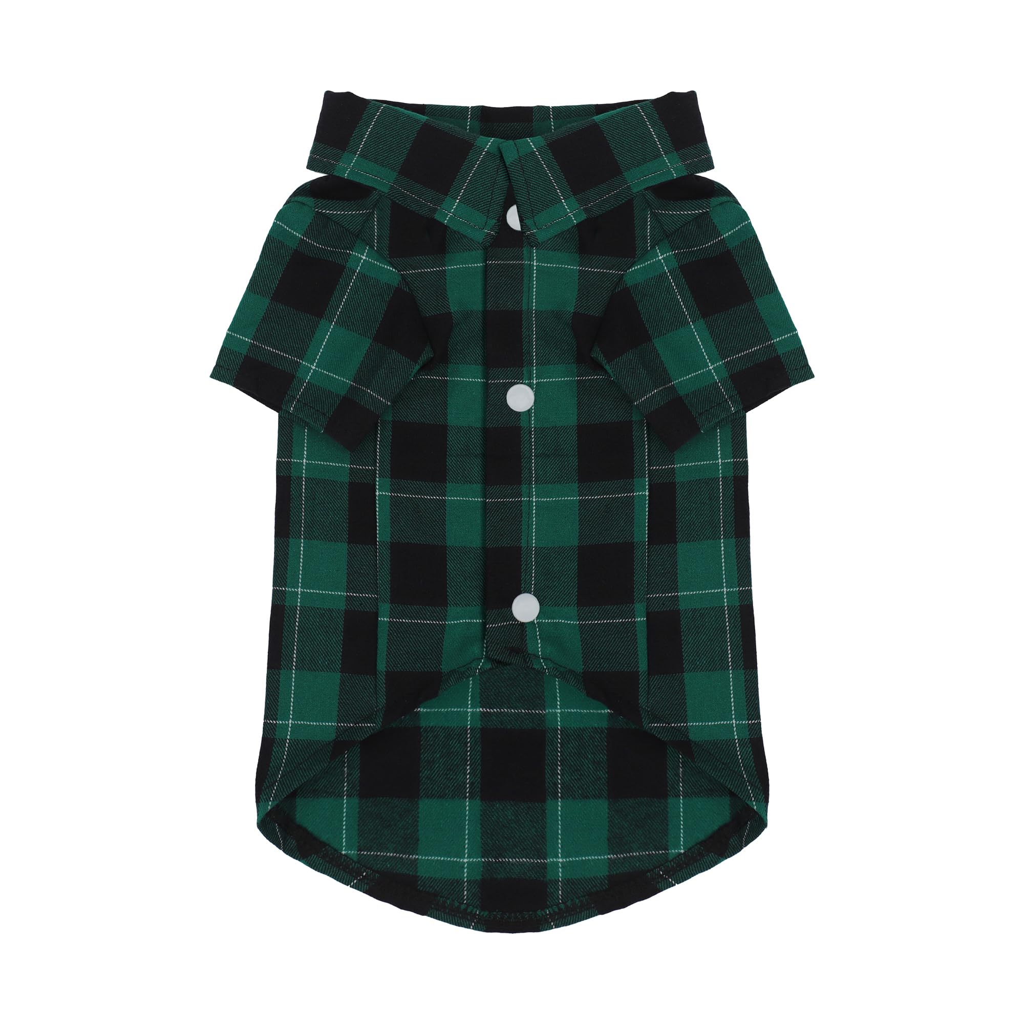 Paiaite plaid dog shirt close-up of classic checkered pattern for timeless elegance
