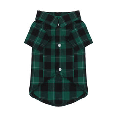 Paiaite plaid dog shirt close-up of classic checkered pattern for timeless elegance