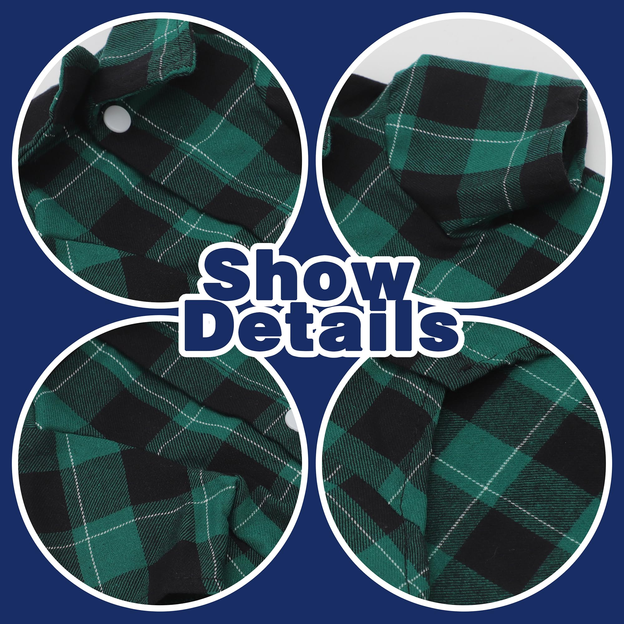Paiaite plaid dog shirt cotton fabric detail highlights breathable comfort on hot days