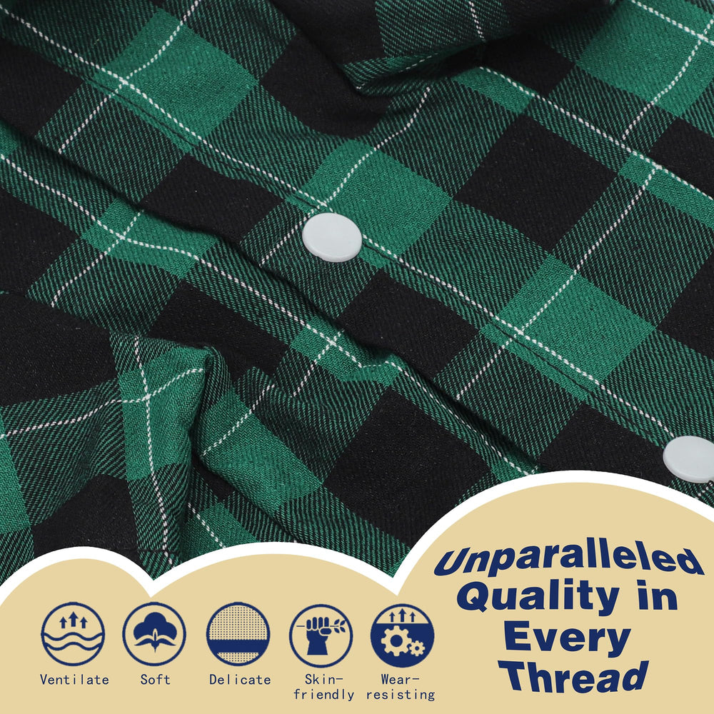 Paiaite plaid dog shirt demonstrates versatile use for formal and daily wear