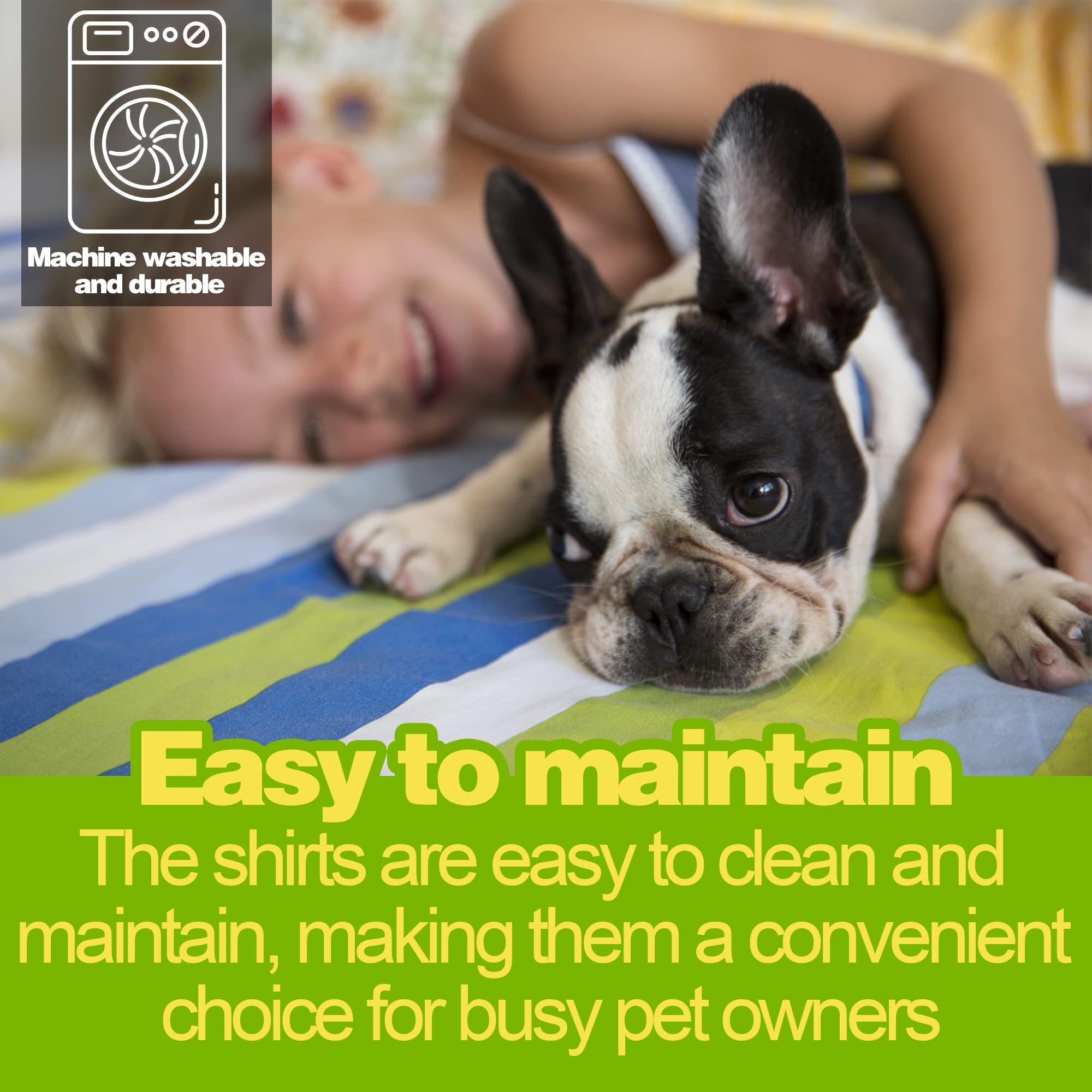 Paiaite striped shirt gray tank; breathable fabric keeps pups cool during outdoor adventures.