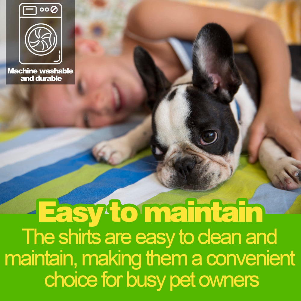 Paiaite striped shirt gray tank; breathable fabric keeps pups cool during outdoor adventures.