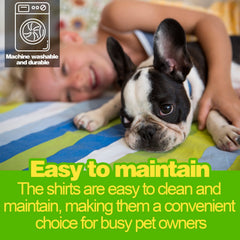 Paiaite striped shirt gray tank; breathable fabric keeps pups cool during outdoor adventures.