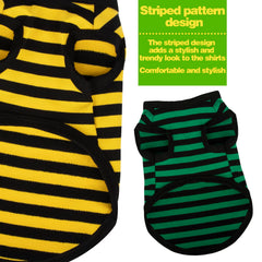 Paiaite red striped shirt tank; easy-to-wear sleeveless design for wriggly pups.