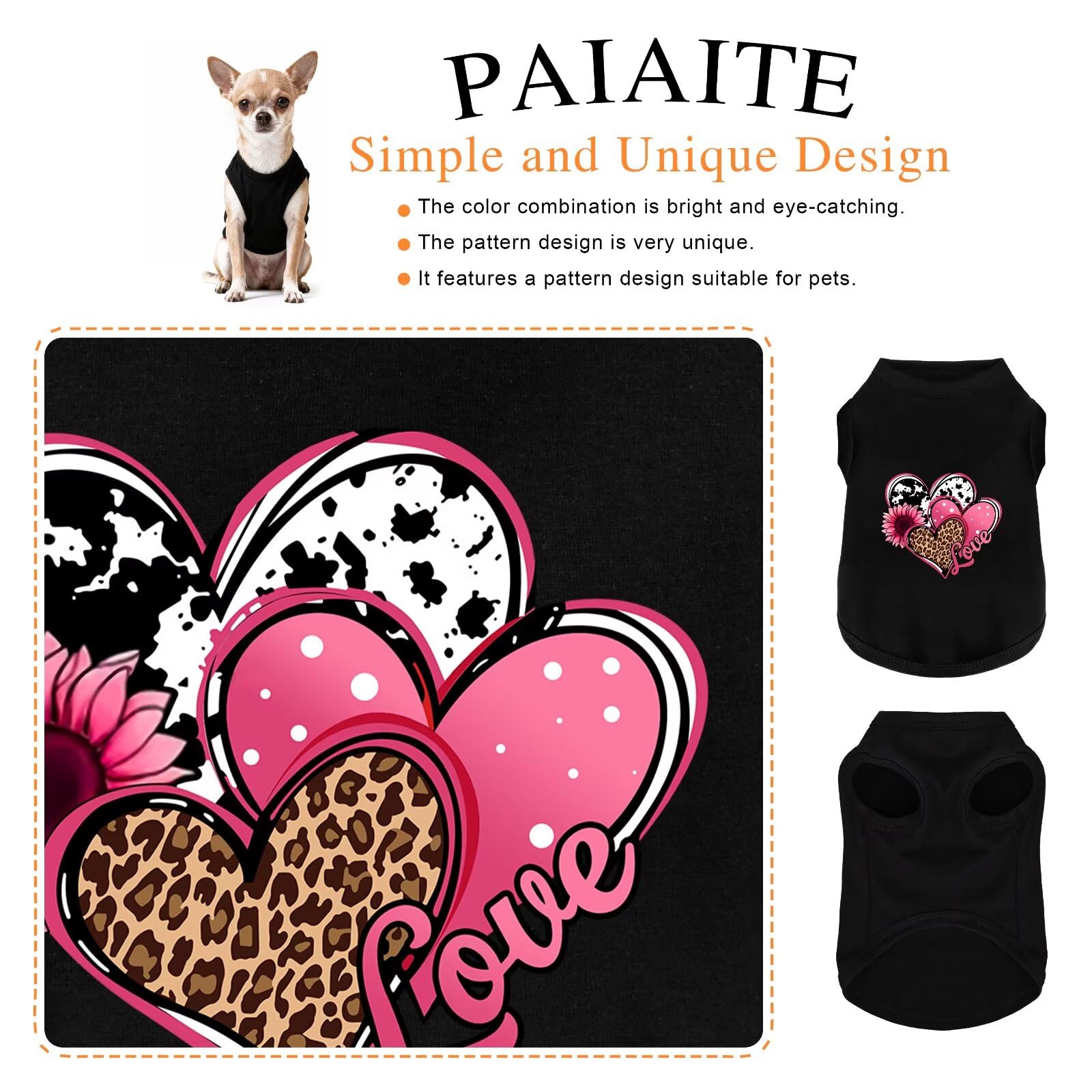 Paiaite versatile sizing dog shirt fits small to large breeds.