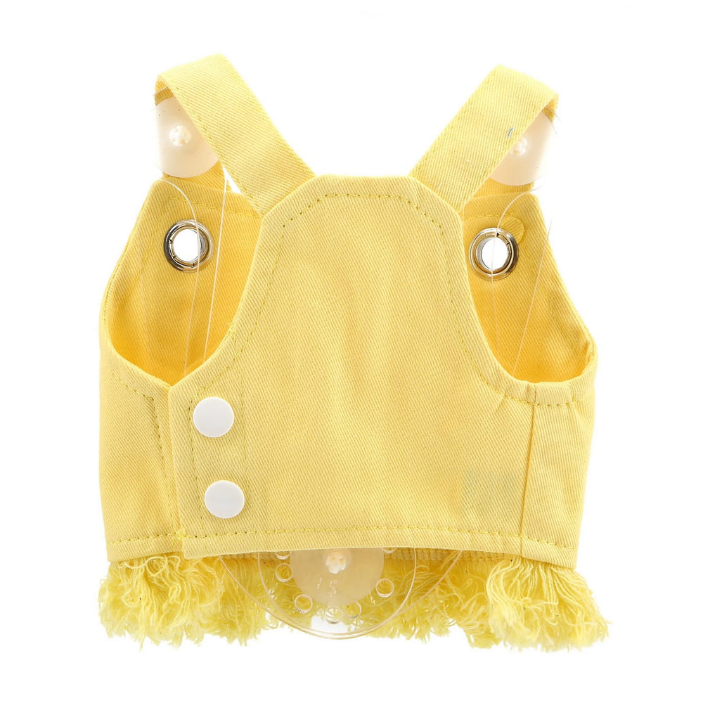 PAIDEFUL denim dog harness shown in parade or photo moment.