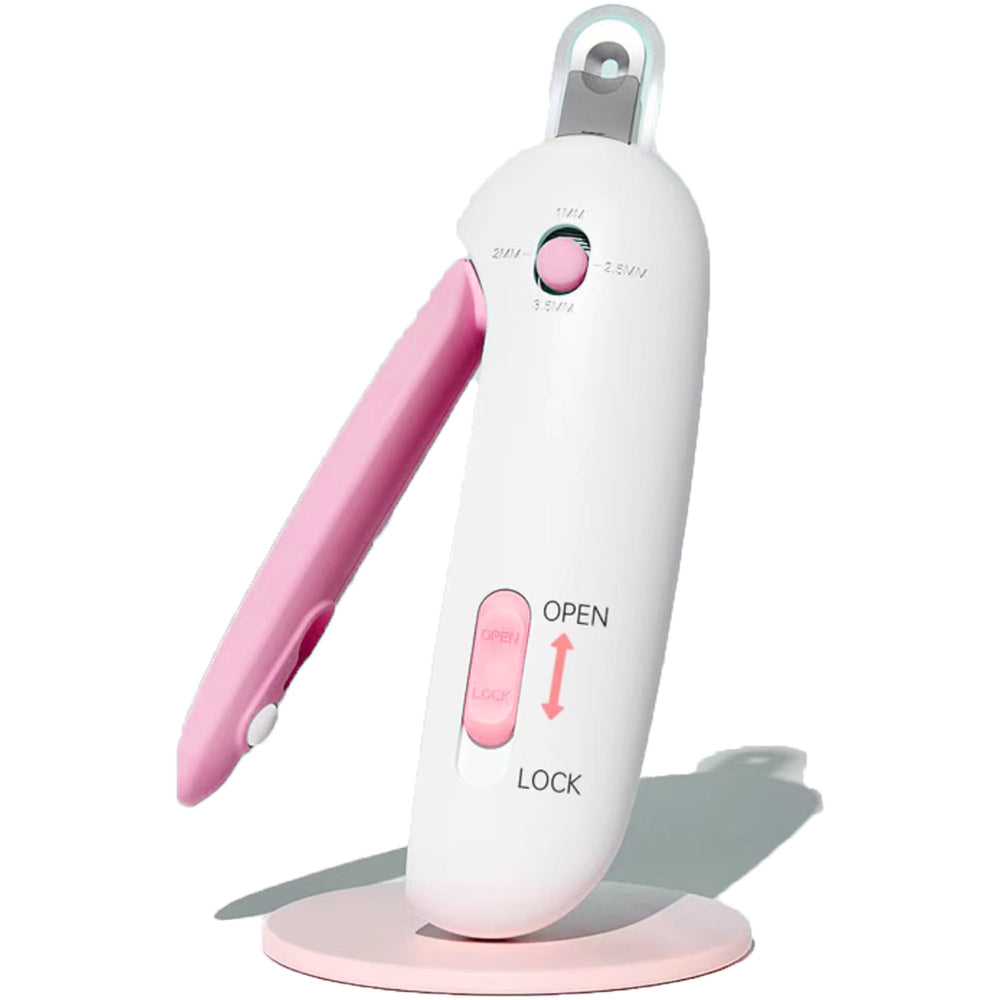 Paioxerty Cat Nail Clipper showing debris storage for mess-free grooming.