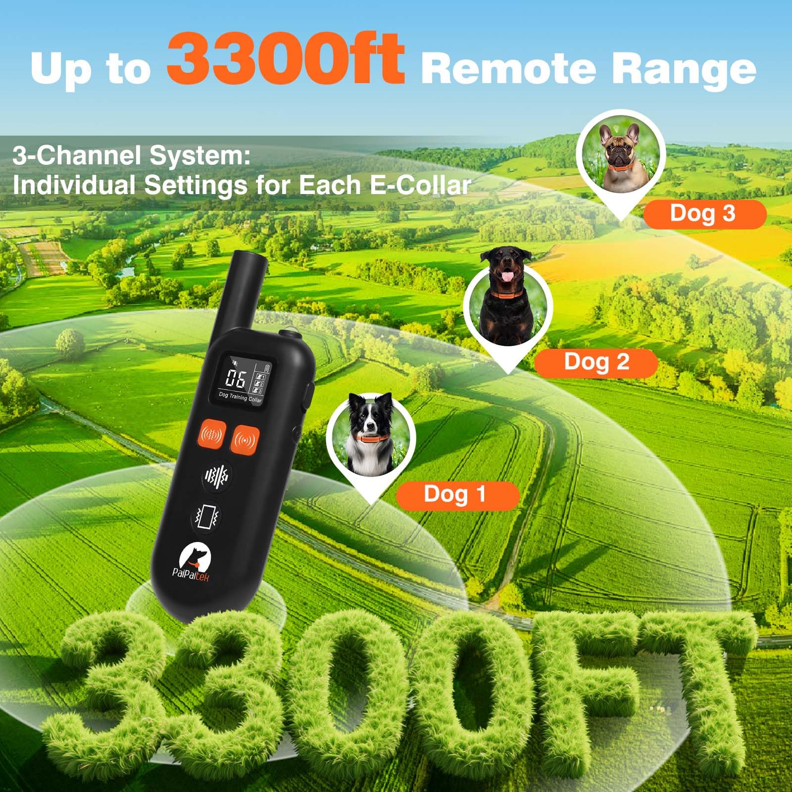 PaiPaitek 3-dog remote system saves time managing multiple pets