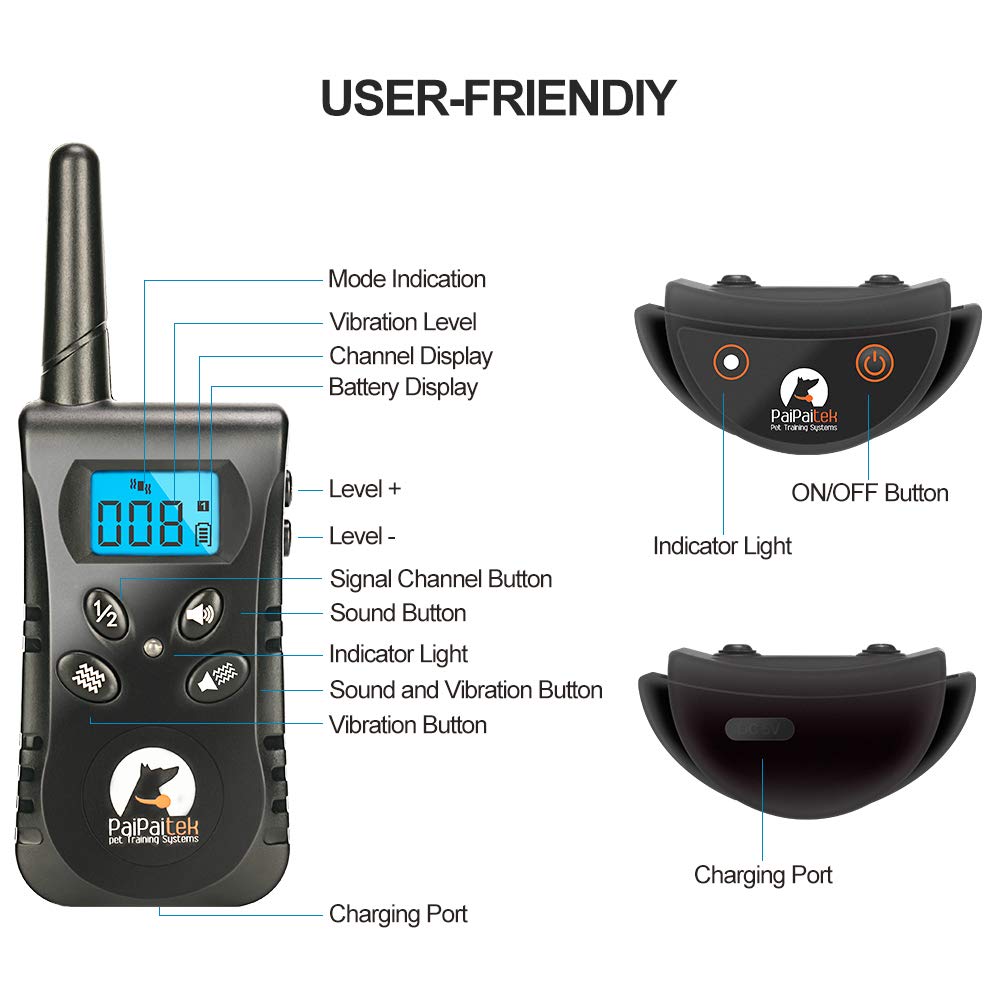 PaiPaitek compact remote design for easy handling during walks
