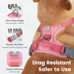 Pawaii Mimi Pink harness close-up with reflective strips for night safety