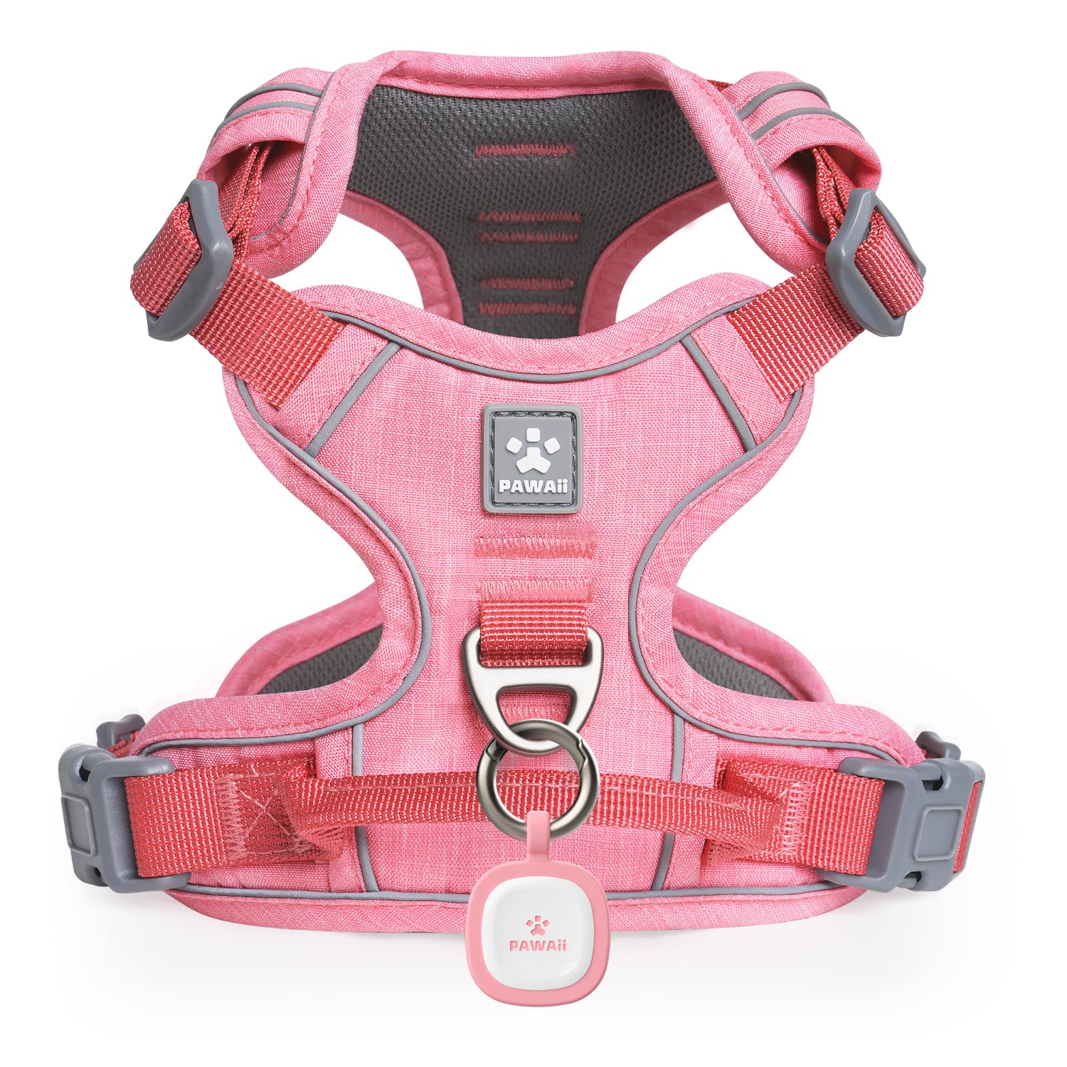Pawaii Mimi Pink small dog harness front view for a comfortable daily walk