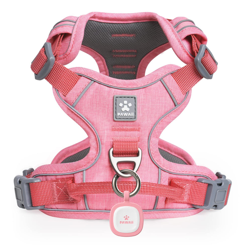 Pawaii Mimi Pink small dog harness front view for a comfortable daily walk