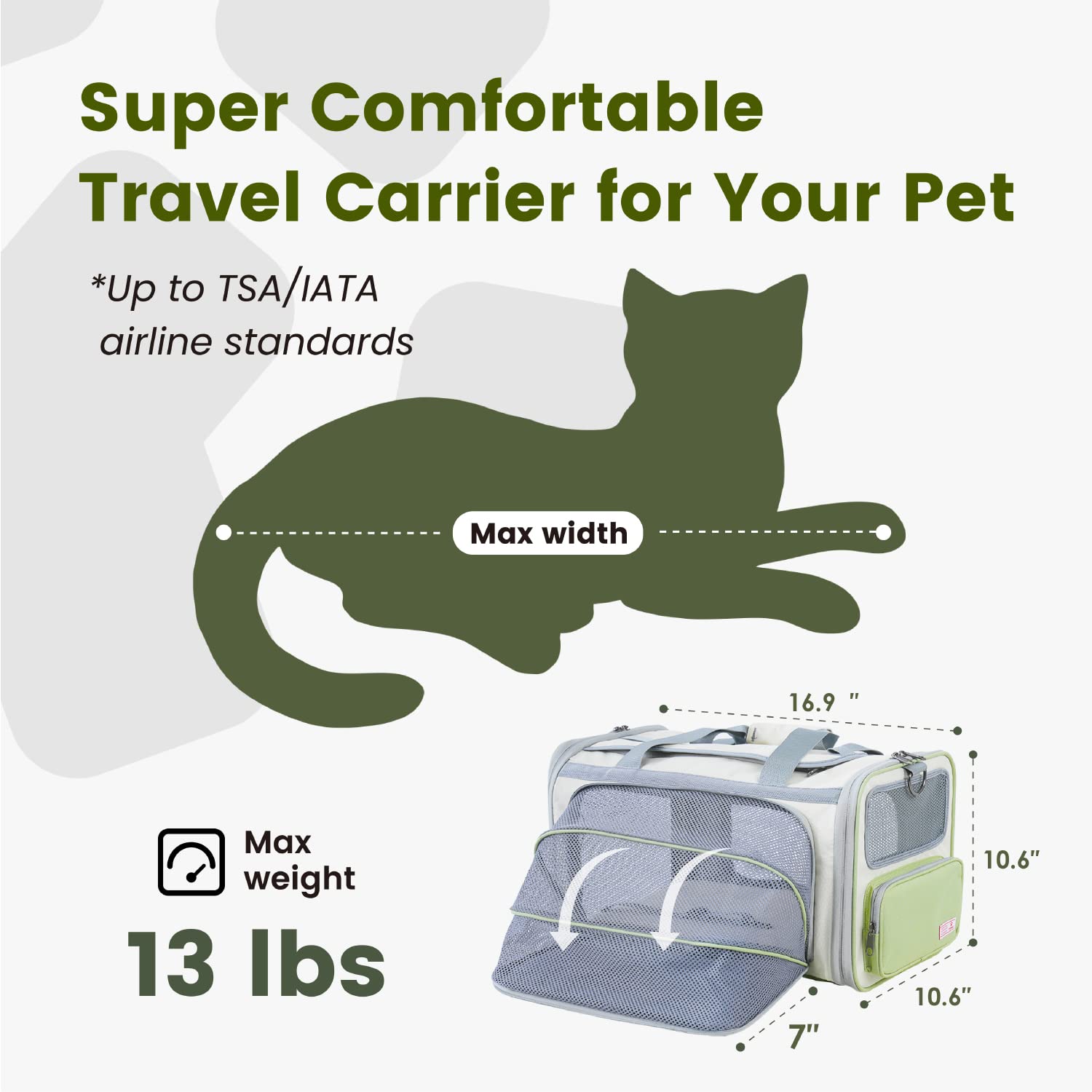 Pawaii cat carrier breathable-mesh-sides keeps pets cool during transit.