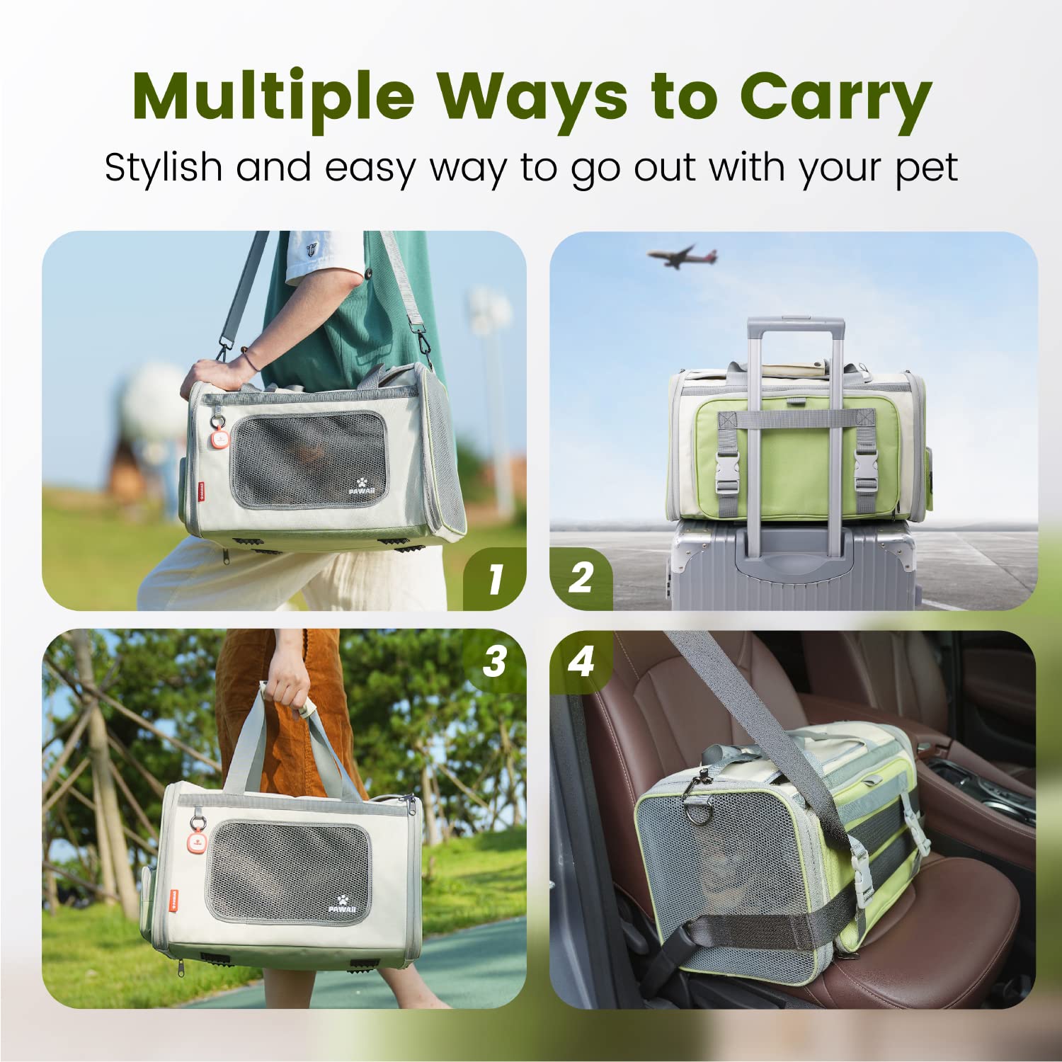 Pawaii cat carrier foldable-storage design simplifies packing and home storage.