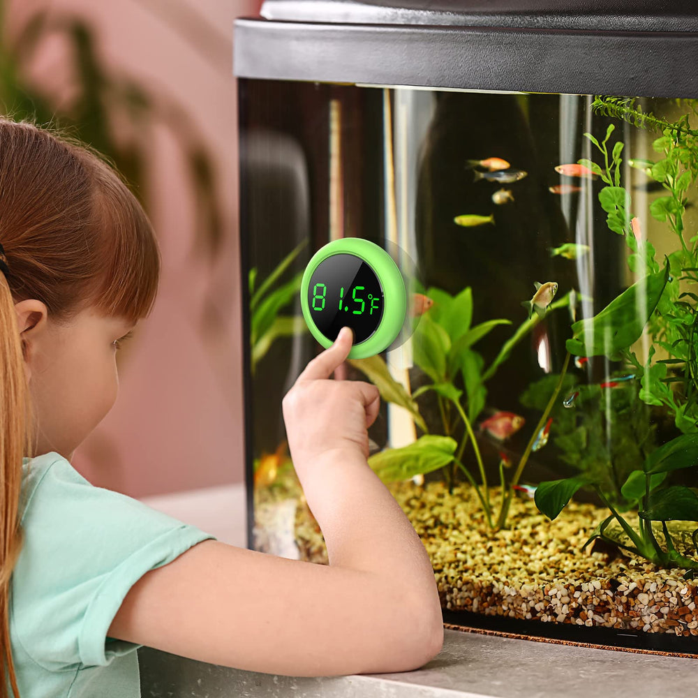 PAIZOO aquarium thermometer external stick-on outside design keeps wiring tidy.