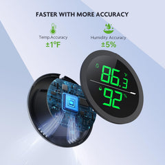 PAIZOO compact hygrometer mounted on terrarium for unobtrusive monitoring.