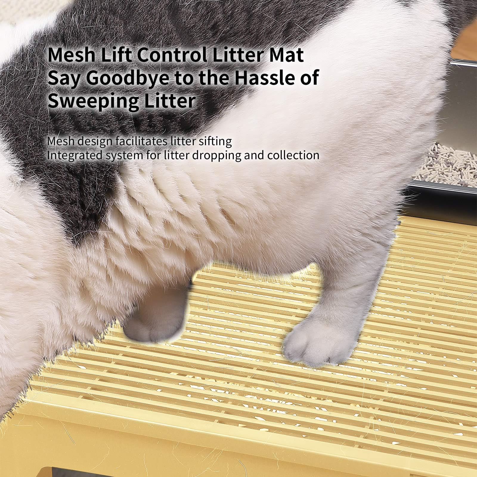 PAKEWAY Cat Ramp grid-mat design prevents litter scatter for cleaner floors