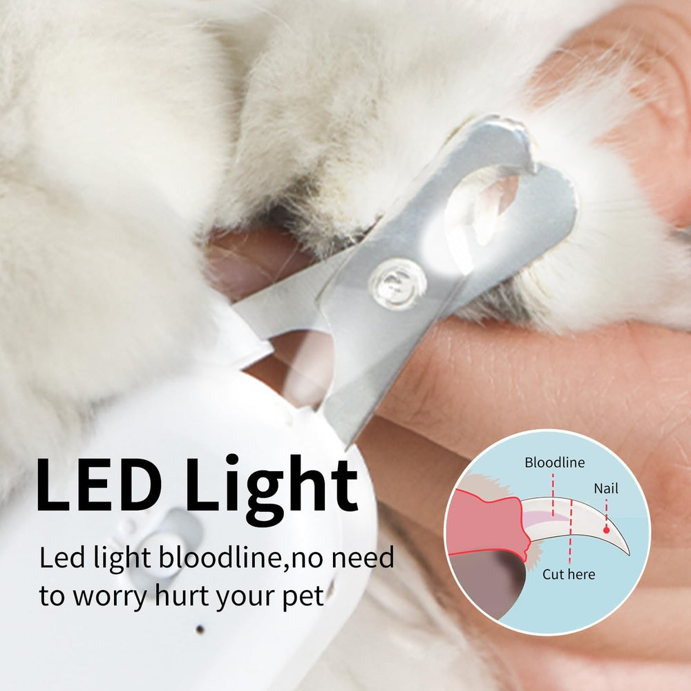 PAKEWAY pet nail clipper UV-lamp highlights skin irregularities under purple light