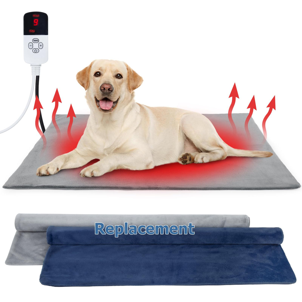Pakimi outdoor dog heating pad with waterproof cover and anti-bite design for outdoor use.
